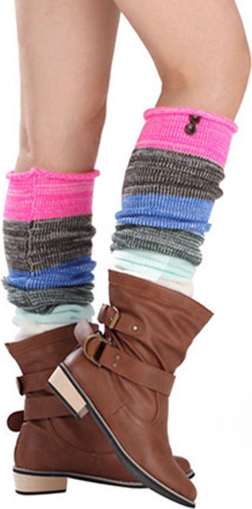 Stulpen Damen Lange Winter Beinwärmer Gestrickt Verdicken Produktbild 
