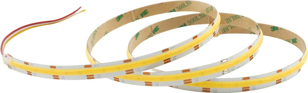 COB CCT LED-Streifen – Tunable White, 640 LEDs/m, 24 V, 16 W/m, 1345 lm/m, einstellbare Farbtemperatur