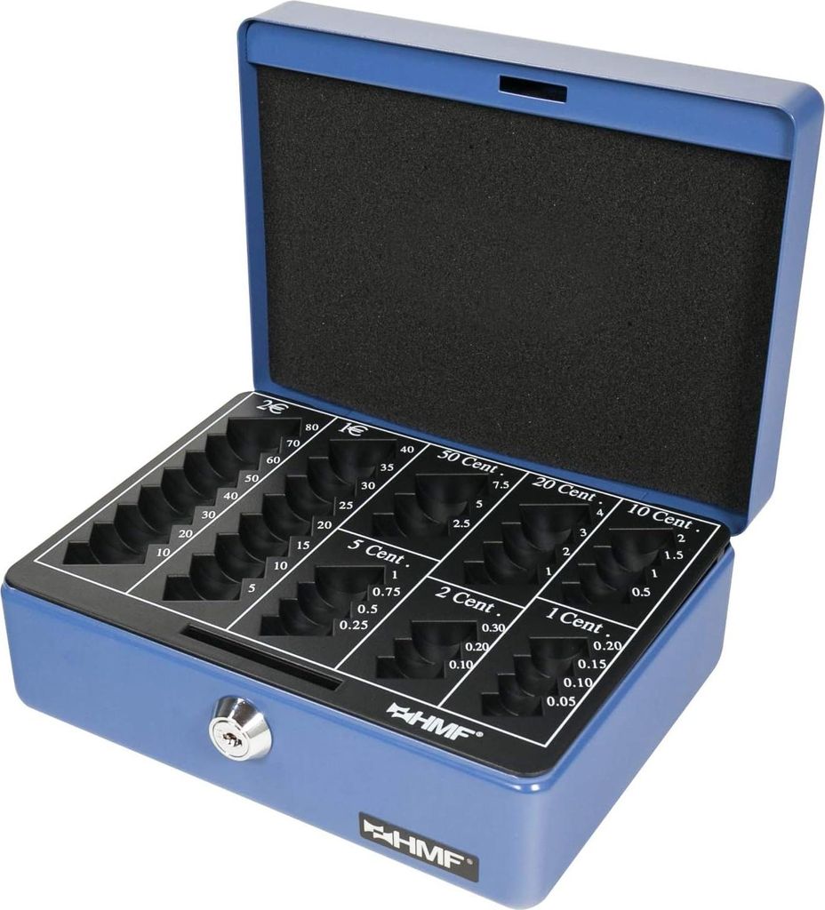 Bargeldbox EURO Münzablage - 20 x 16 x 9 cm - blau - Hohe Qualität