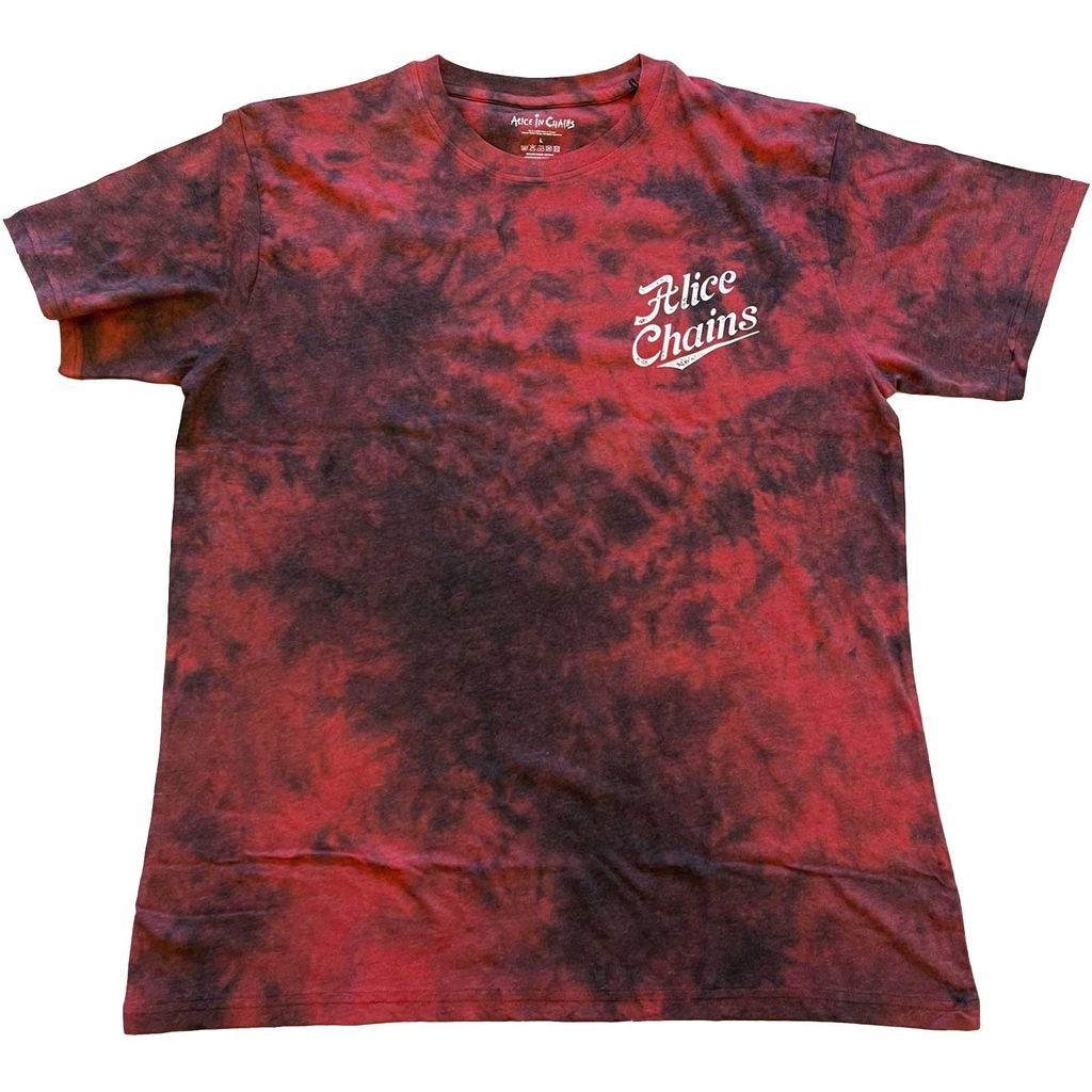 Alice In Chains - T-Shirt Farbgetaucht für Herren/Damen Uni RO3953 (S) (Rot)