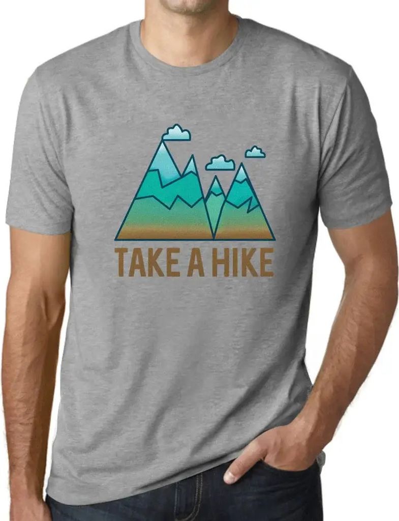 Herren Grafik T-Shirt Bergwandern – Take A Hike Mountain – Öko-Verantwortlich Vintage Jahrgang Kurzarm Lustige Druck Geburtstag Geschenk Mann