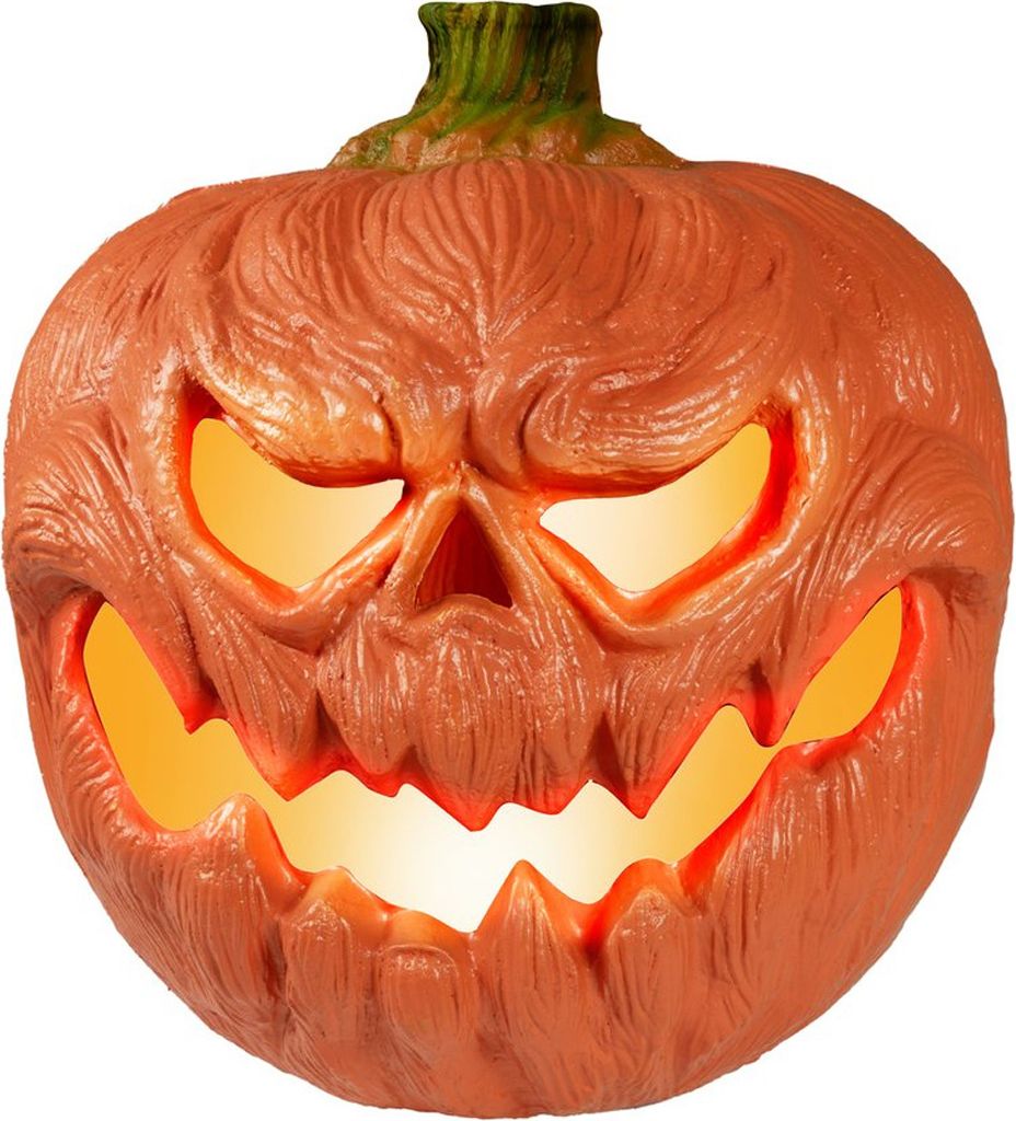 Halloween Deko Kürbis - beleuchtet - D: 18cm - flackernde LED - inkl. Batterien