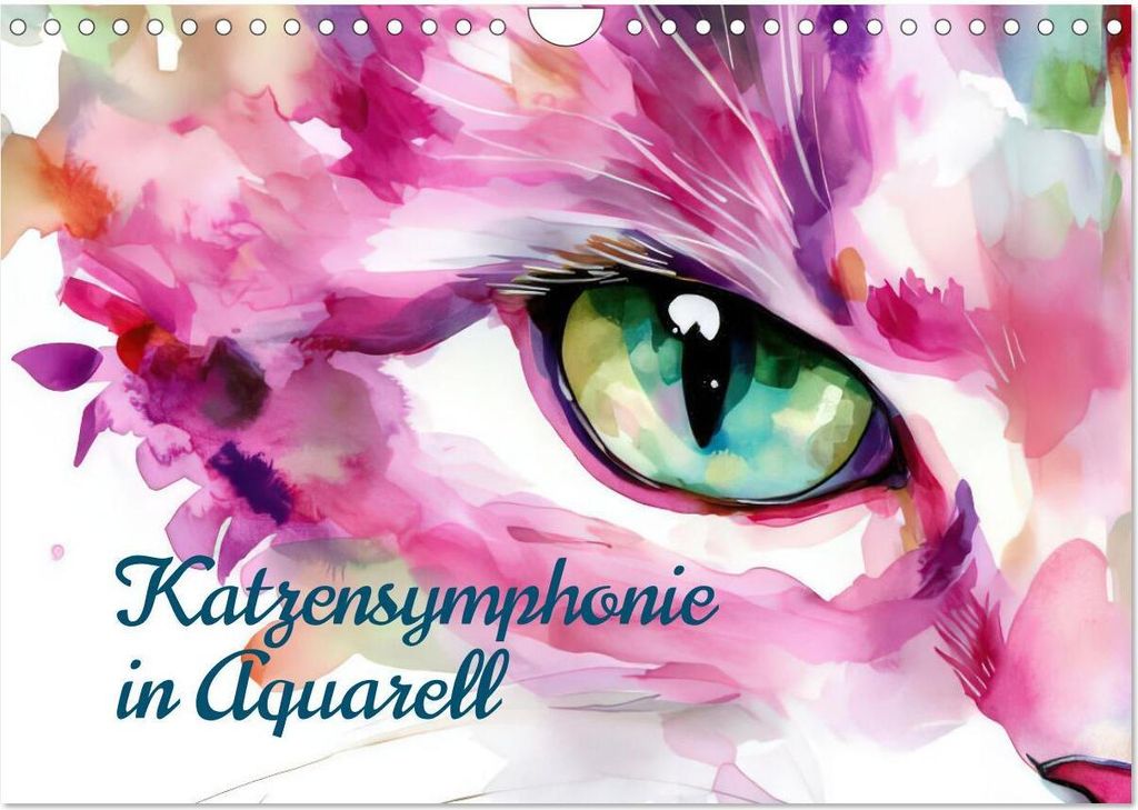 Katzensymphonie in Aquarell (Wandkalender 2026 DIN A4 quer), CALVENDO Monatskalender