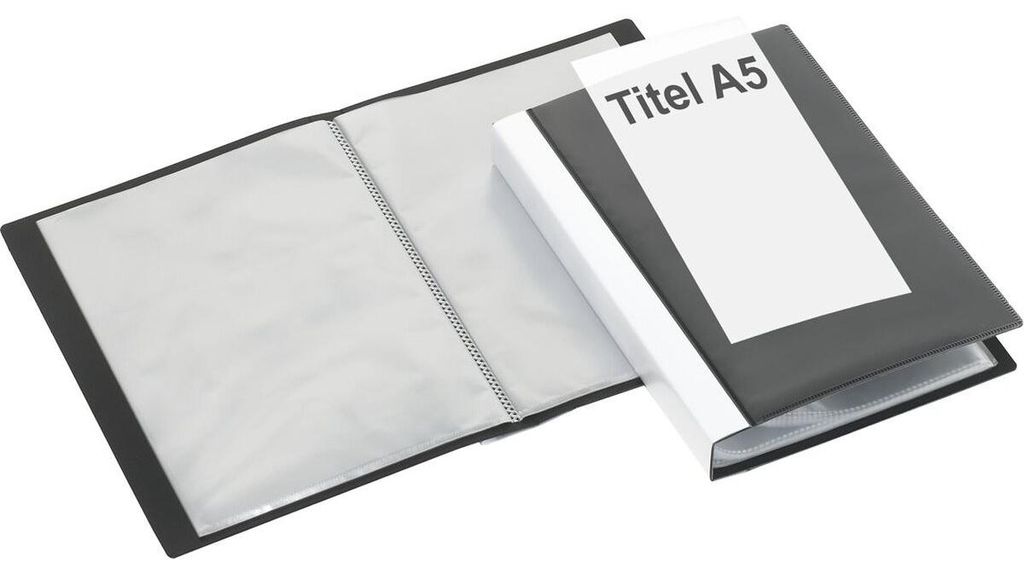 FolderSys 25025-30 A5 Sichtbuch schwarz mit 20 Hüllen Produktbild 