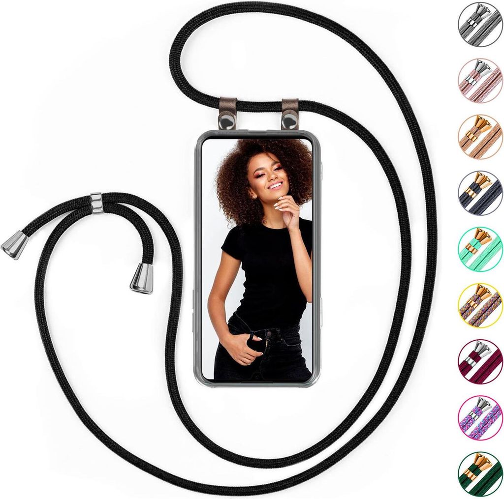 UMHÄNGEHÜLLE + KORDEL für Motorola Moto G8 Plus, Farbe:Shiny Red