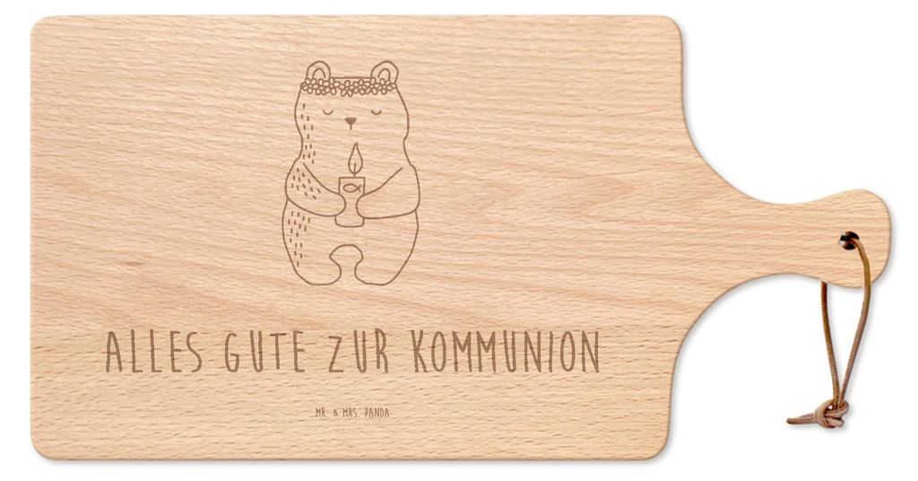 Mr. & Mrs. Panda Schneidebrett Bär Kommunion - Transparent - Geschenk, Gottes Segen, Holzbrett, Brotzeitbrett, Katholisch, Brett, Taufkerze, Teddy...