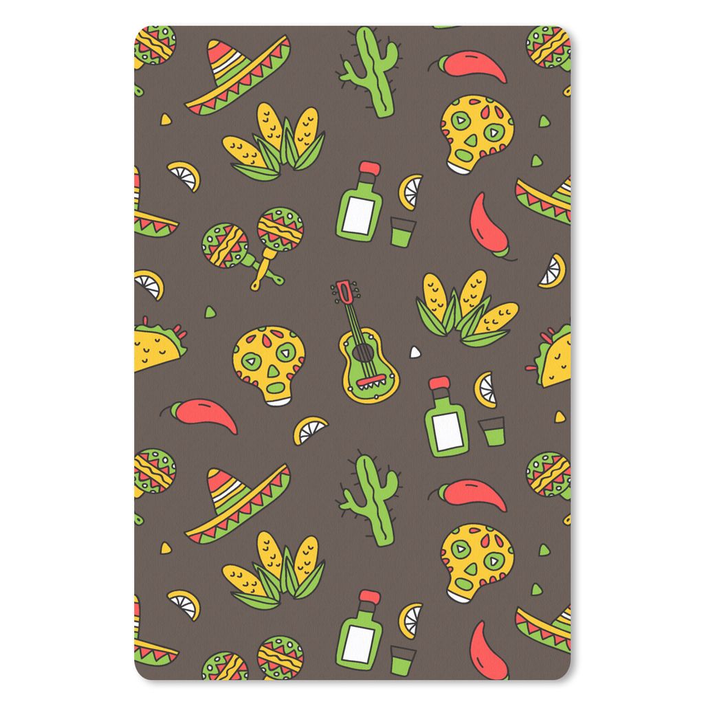 MuchoWow Mauspad Mousepad Muster - Mexiko - Sombrero 40x60 cm - Mousepads - Maus Mat - Pad - Mausunterlage - Schreibtisch Accesoire