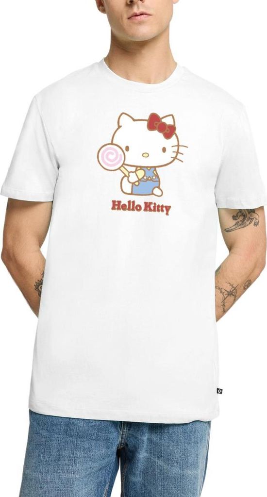 Spreadshirt Hello Kitty Mit Lollipop Männer Premium T-Shirt, M, Weiß