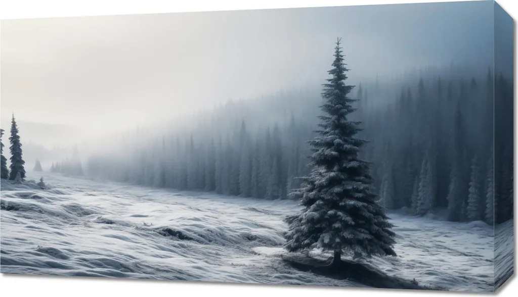 Stampa Artistica Albero di Natale 70x40 - Decorazione Parete Moderna