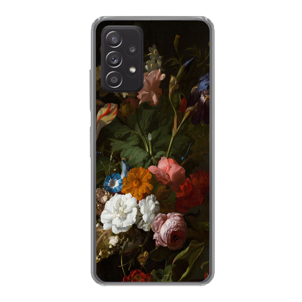 MuchoWow Handyhülle Schutzhülle Hülle für Samsung galaxy a73 Vase mit Blumen - Gemälde von Rachel Ruysch Silikon Softcase Handy Hülle - Han...