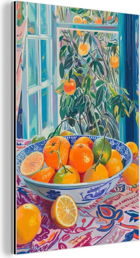 MuchoWow Wanddekoration Metall Metallbild Wandkunst 20x30 cm Stilleben - Farbenfroh - Obst - Sommer MuchoWow Aluminium Gemälde - Alu Dibond Bild