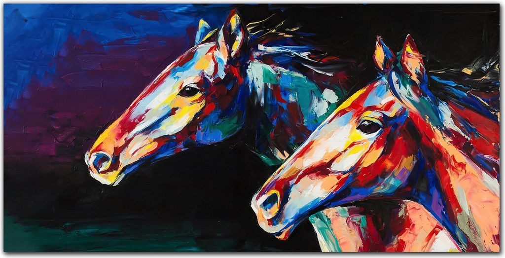 Coloray Bild aus Leinwand 100x50 Leinwand Dekoration - Tiere Pferde