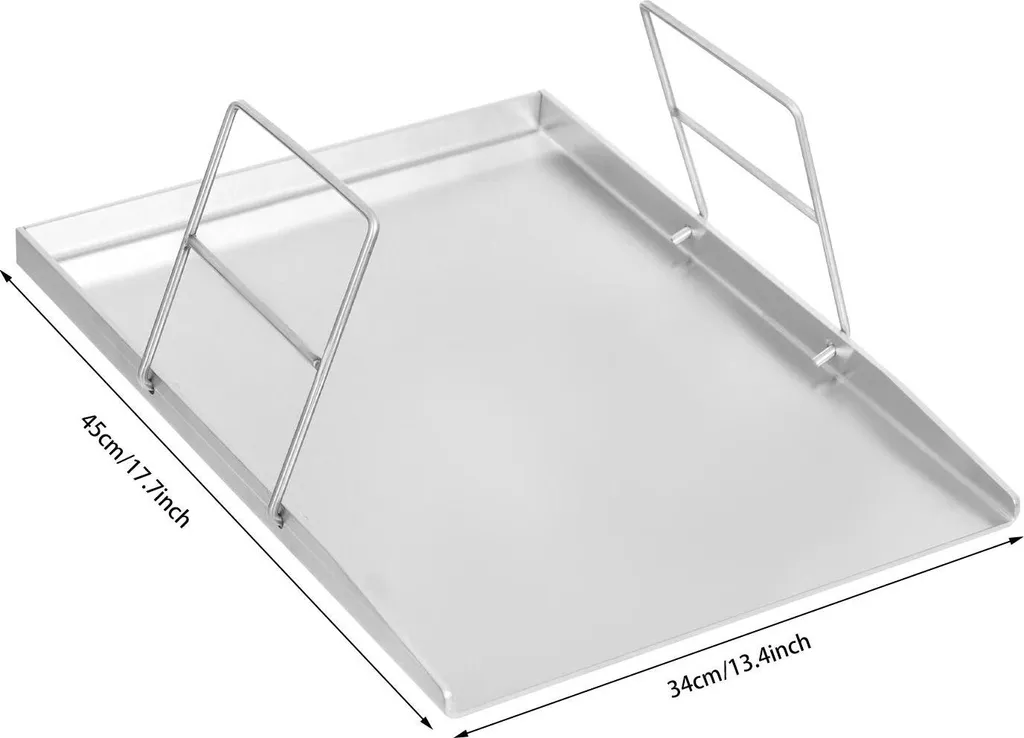 Plancha en Acier Inoxydable 45 x 34 cm à Bords Hauts et Surface Plane - 5