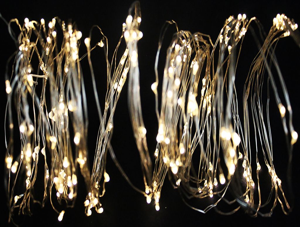 400er Micro LED Schweif-Kette Lichterkette Innen/Außen Timer Batterie