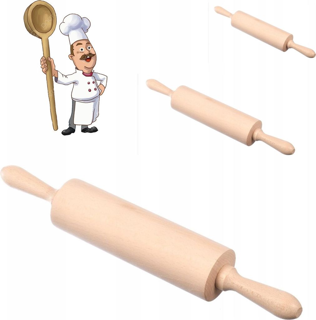 Mattarello in legno 37cm TRADIZIONALE NATURALE Immagine del prodotto 