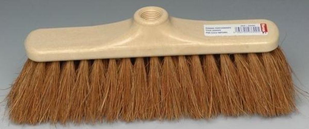Brosse droite en coco Extra 29 cm, aspect bois Image du produit 
