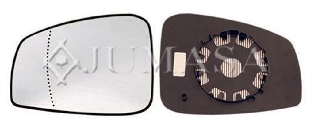 JUMASA Spiegelglas Außenspiegel Links für RENAULT LAGUNA III Grandtour (KT0/1) Asphärisch 55114063