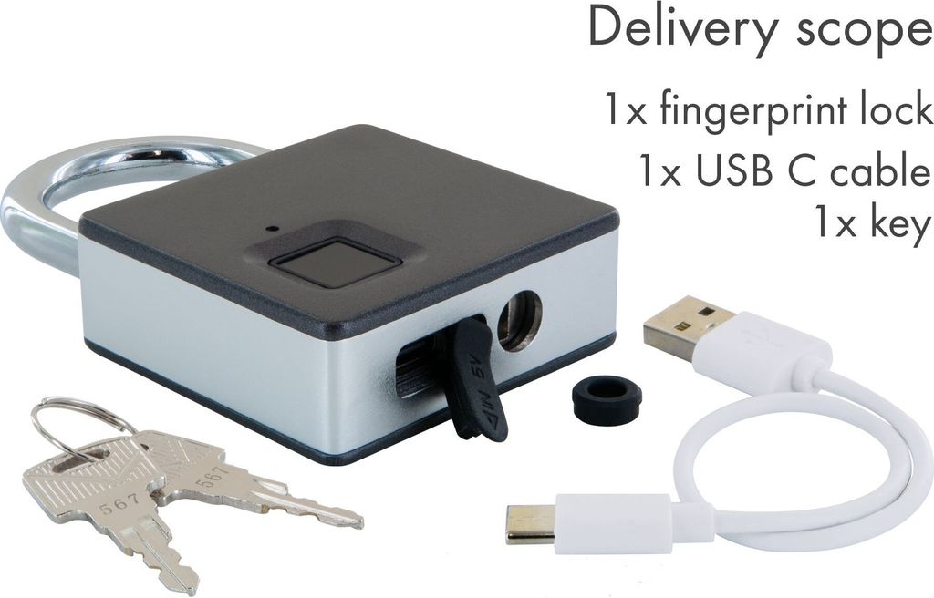 Schwaiger Fingerprint Schloss m. Stahlbügel + Produktbild 6