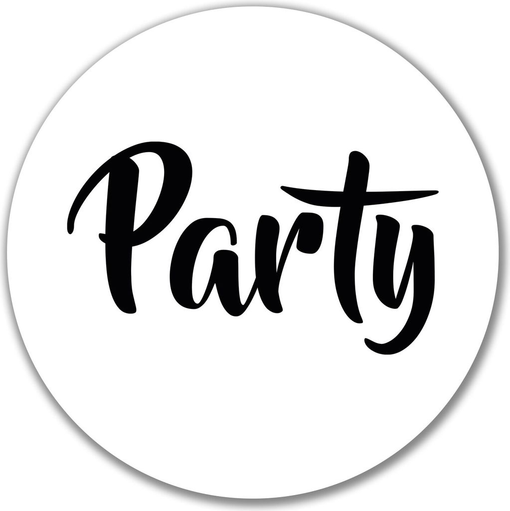 Huuraa Aufkleber Party Schriftzug 10cm rund Sticker Geschenkidee