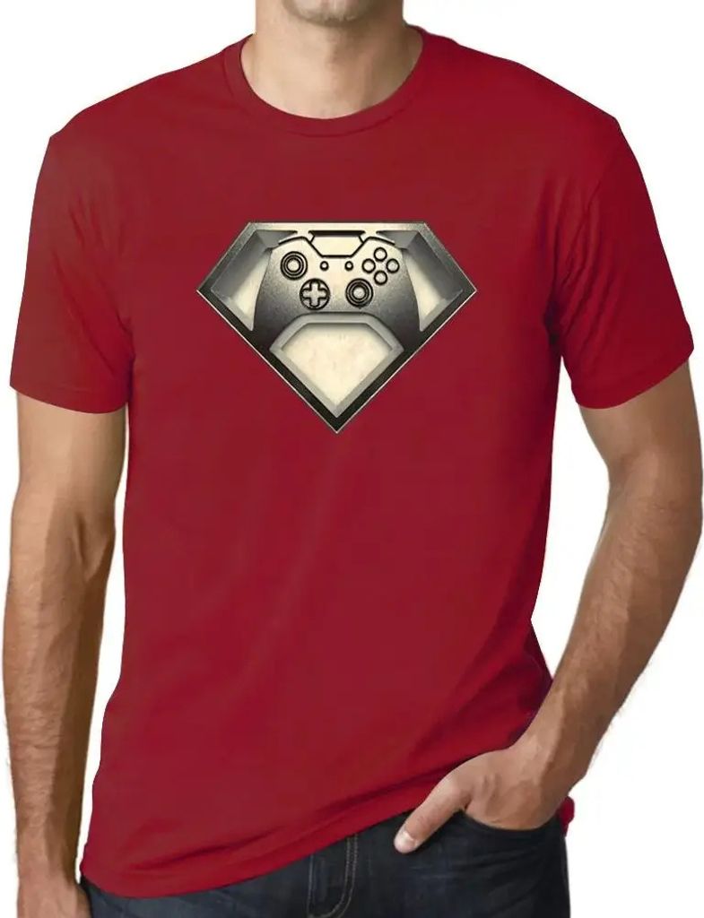 Herren Grafik T-Shirt Super-Gamer esports lustige Heidekraut – Super Gamer Esports Funny Heather – Öko-Verantwortlich Vintage Jahrgang Kurzarm...