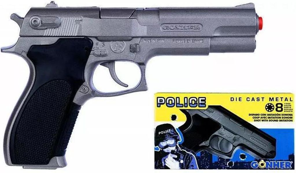Metalowy pistolet policyjny 8 naboi Zdjęcie produktu 