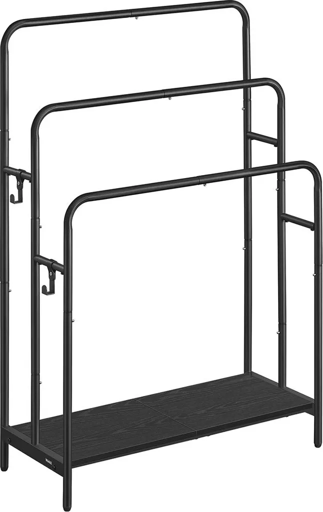 Porte-serviettes à 3 barres noir ébène profond robuste modèle Orixa