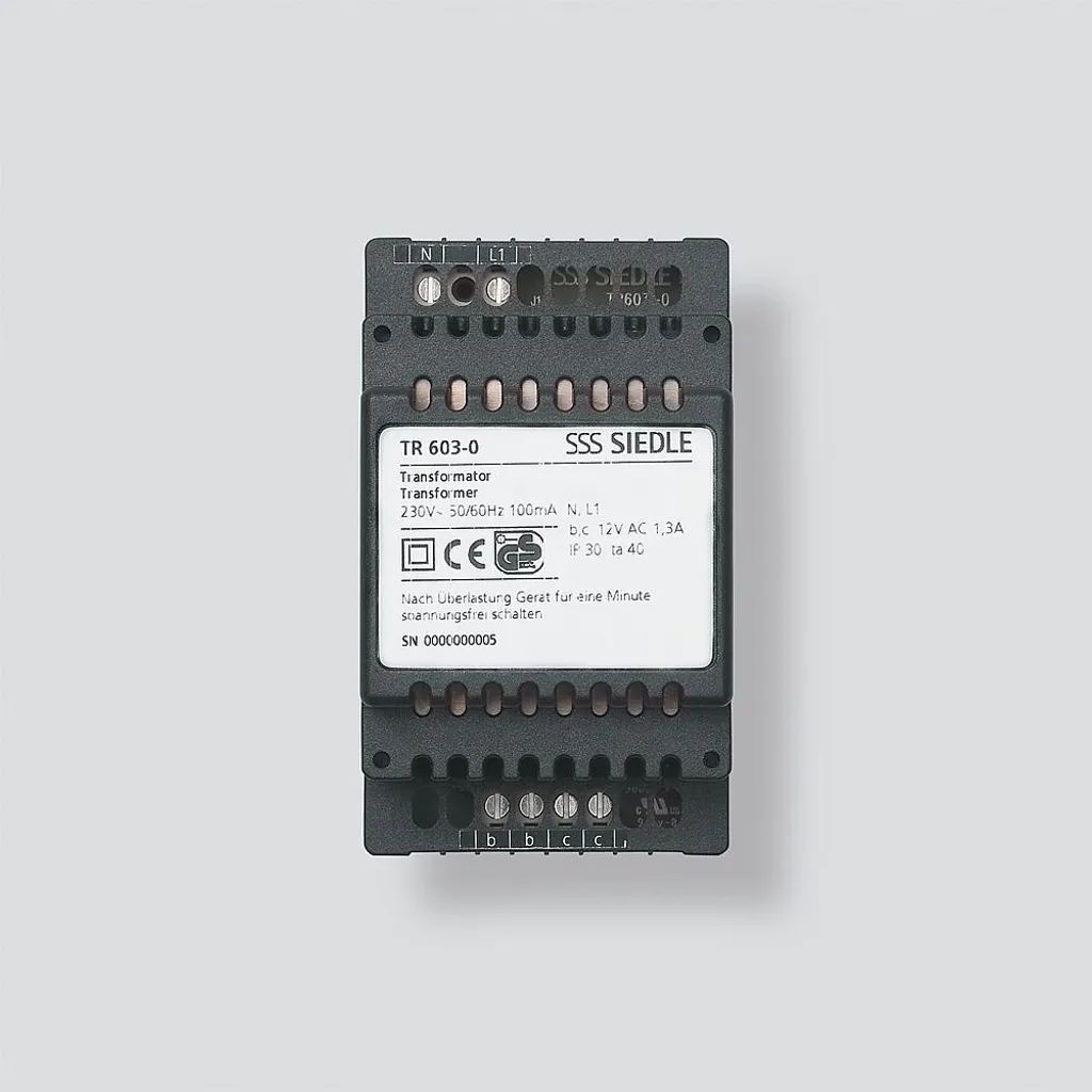 Siedle TR 603-0 Transformateur d'alimentation Noir 200035160-00 53mm