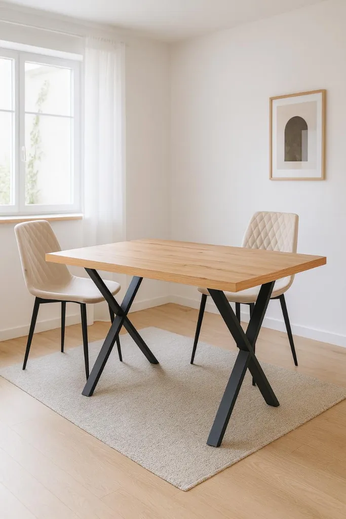 Pied de table industriel noir 70cm - Support robuste pour bureau et table - 8