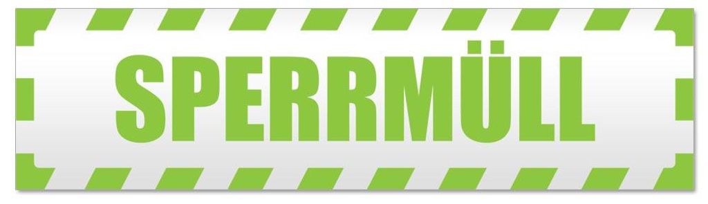 Kiwistar - Autoaufkleber - Lindgrün - 45 x 12 cm - Sperrmüll gestreift - Hinweis Aufkleber Sticker für Auto, Kfz, Fahrrad, PKW, LKW