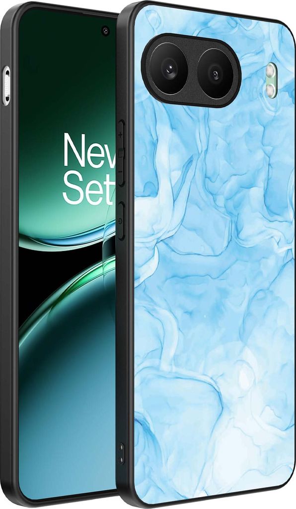 Smartphonica Telefon Fall geeignet für OnePlus Nord 4 mit Marmor-Druck - TPU zurück Abdeckung Fall Marmor-Design - Hellblau