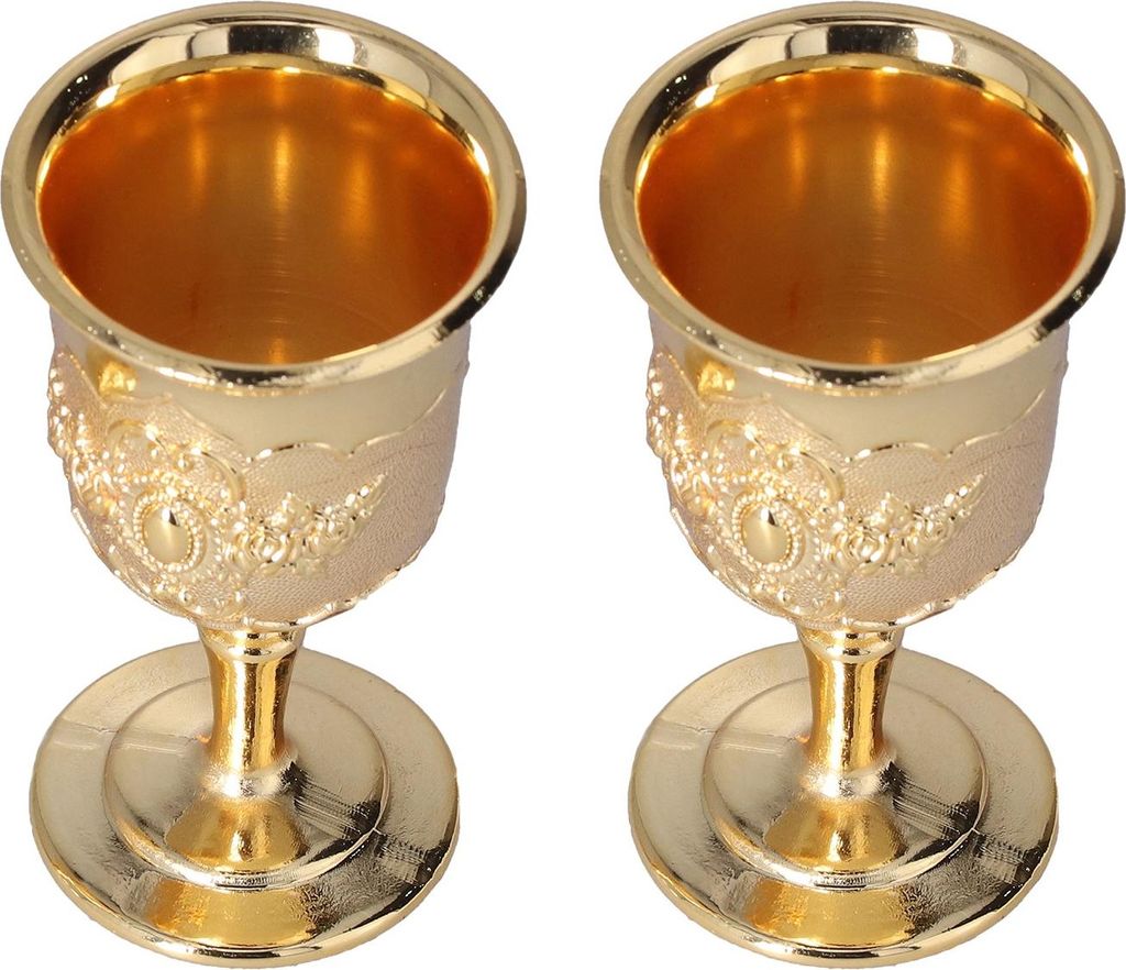 2pcs Goblet Europäische hochgradige goldene Retro -Ornamente für die Kollektion für Reisendekoration