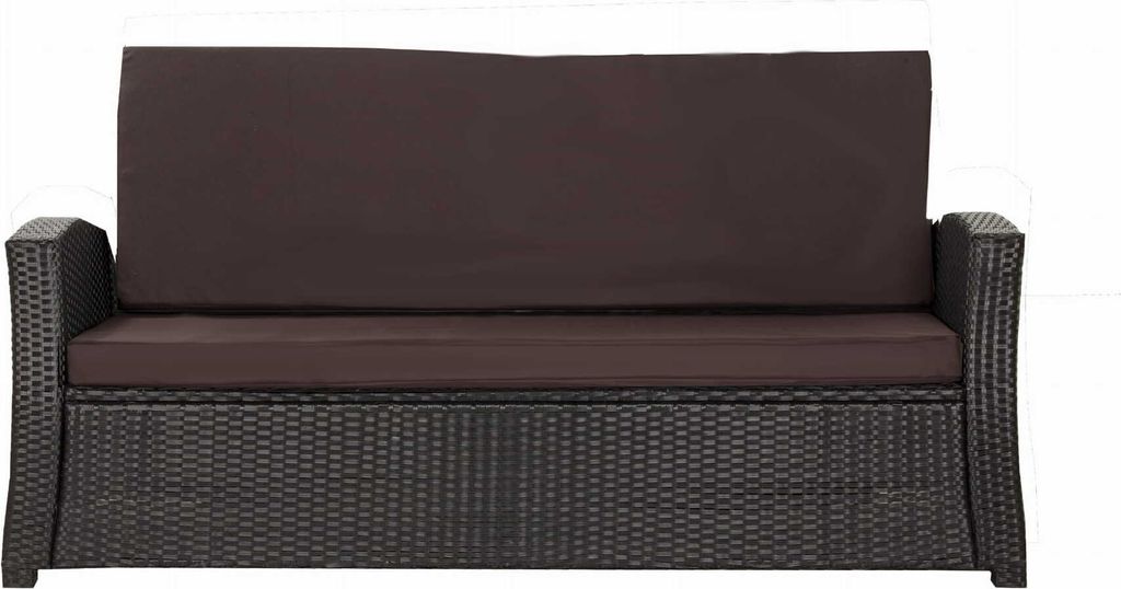 Bankkissen 120×50×50x7 cm braun – Sitzkissen für Gartenbank mit abnehmbarem Bezug, bequemes Polster für Outdoor & Terrasse