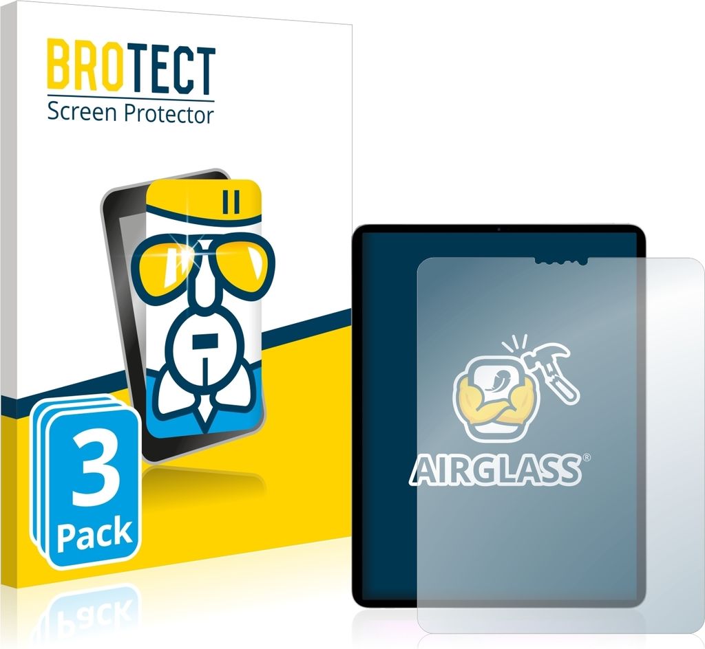 3x BROTECT Schutzglas für Apple iPad Pro 11" 2020 (2. Gen.) Schutzfolie Panzer Folie Glas Display Schutz klar