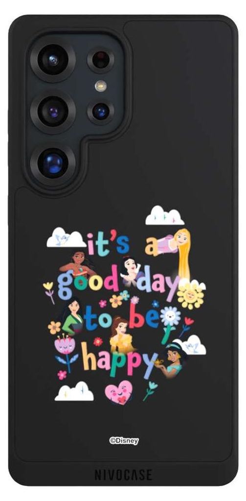 NIVOCASE Handyhülle für Samsung Galaxy S25 Ultra Hülle NIVOpure Case Schwarz Disney Princess Offizielles Lizenzprodukt Prinzessin