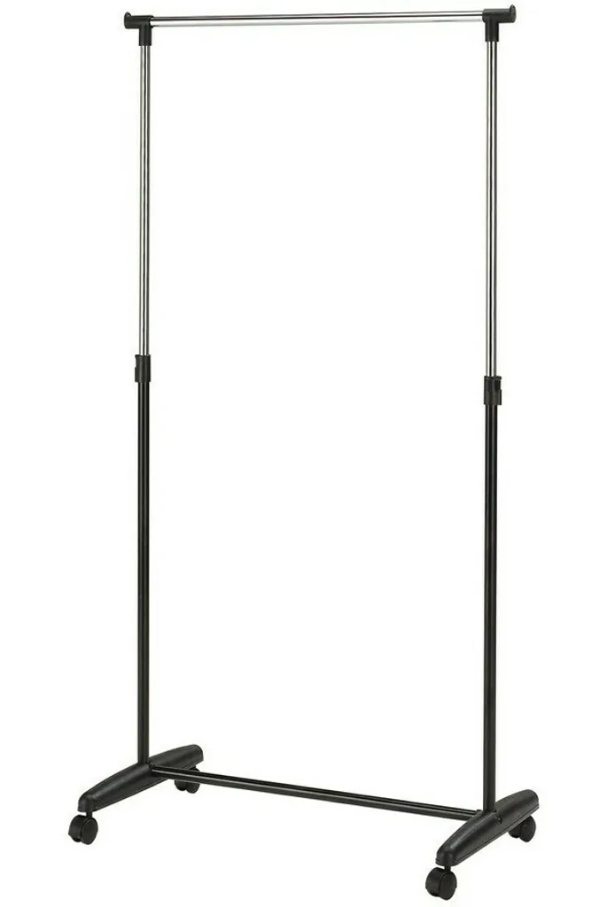 Vestiaire mobile ALMAN 1 pour chambre et entrée, métal chromé noir