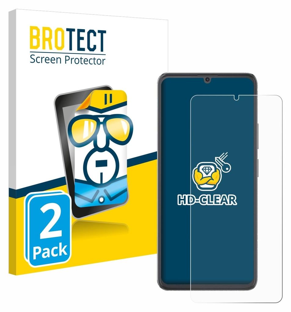 2x Für Cubot A20 Schutzfolie BROTECT Displayschutz Display Schutz Folie Klar Transparent