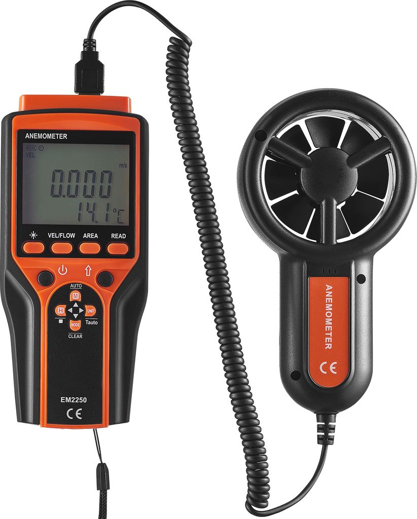 SucceBuy Split-Hand-Anemometer, 14°F-140°F, digitales Windgeschwindigkeitsmessgerät, CFM-Messgerät mit LED-Hintergrundbeleuchtung, misst Windge...