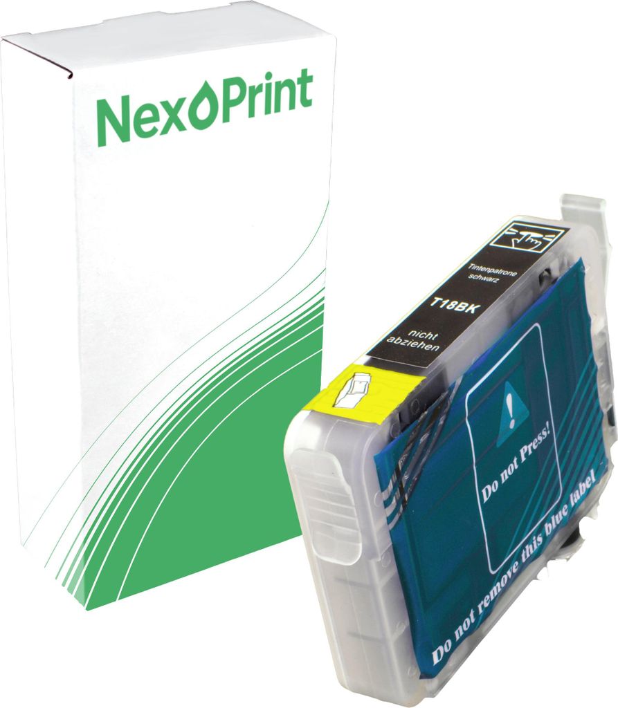 NexoPrint C13T180140 18 schwarz Druckerpatronen kompatibel zu Epson Expression Home XP-225 Expression Home XP-30 Expression Home XP-302 ca. 600 Seiten