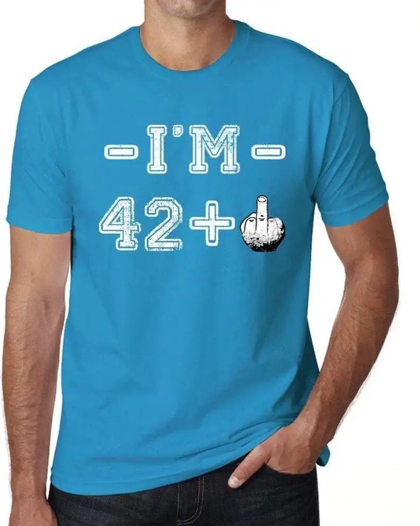 Herren Grafik T-Shirt 43 Jahre ich bin 42 + ein Mittelfinger – 43 Years I'm 42 + A Middle Finger – Geschenk 43. Geburtstag Jahrestag 43 Jahre J...
