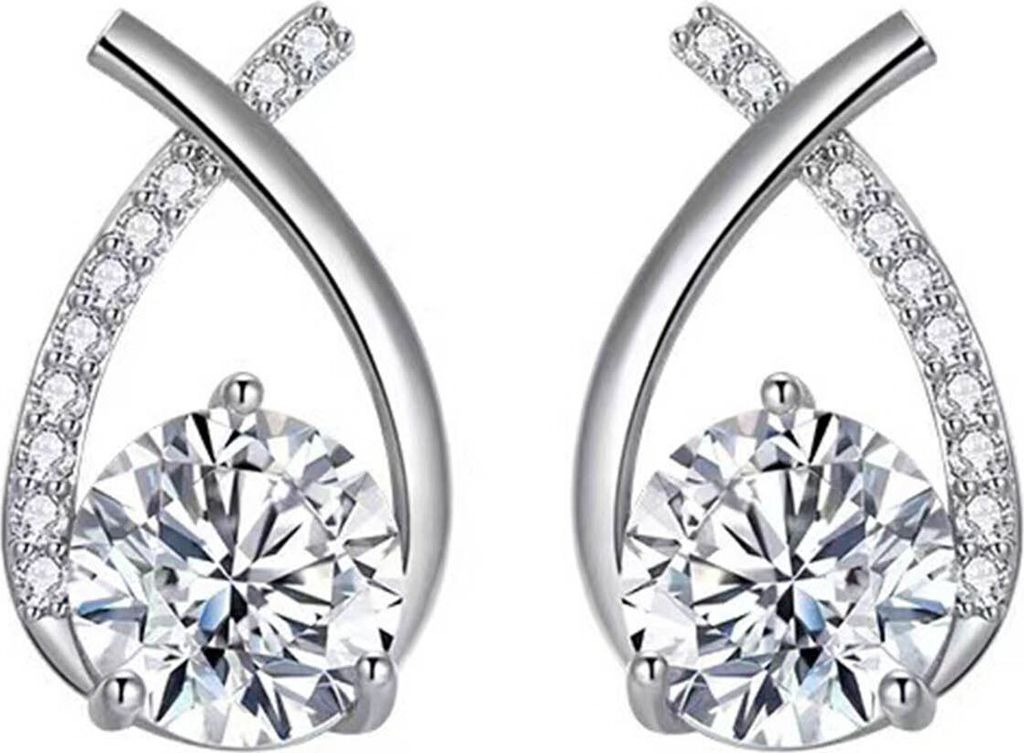 1 Paar Zirkonia Ohrstecker Elegante Tropfenform Kreuz Ohrstecker Frauen Mädchen Aushöhlen Ohrringe Schmuck Geschenk