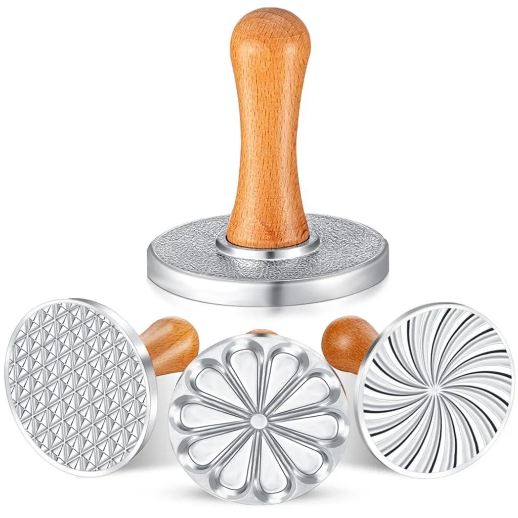 Lot de 3 emporte-pièces en métal avec manche en bois pour biscuits