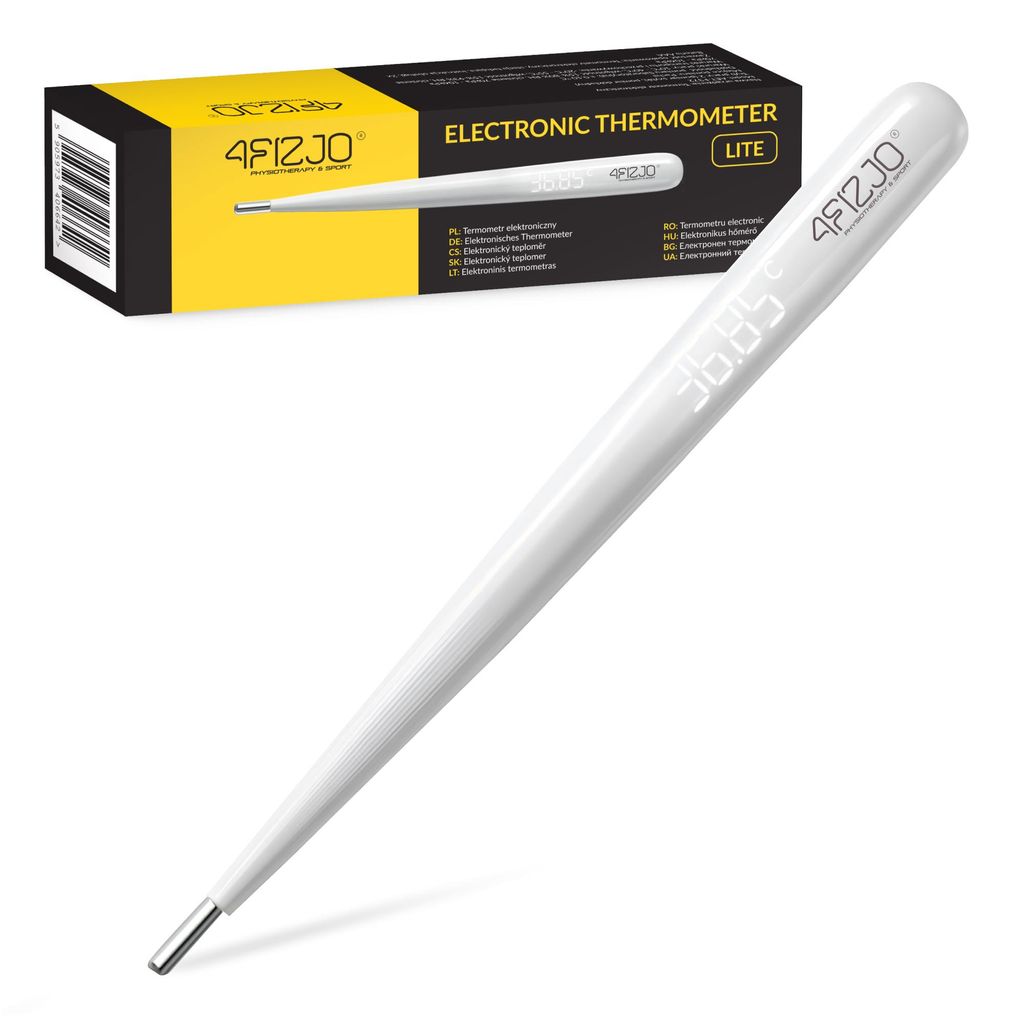 4FIZJO LITE elektronisches Thermometer, Achselmessung, 15 Sekunden Messung, magnetische Ladehülle, digital, ISO konform