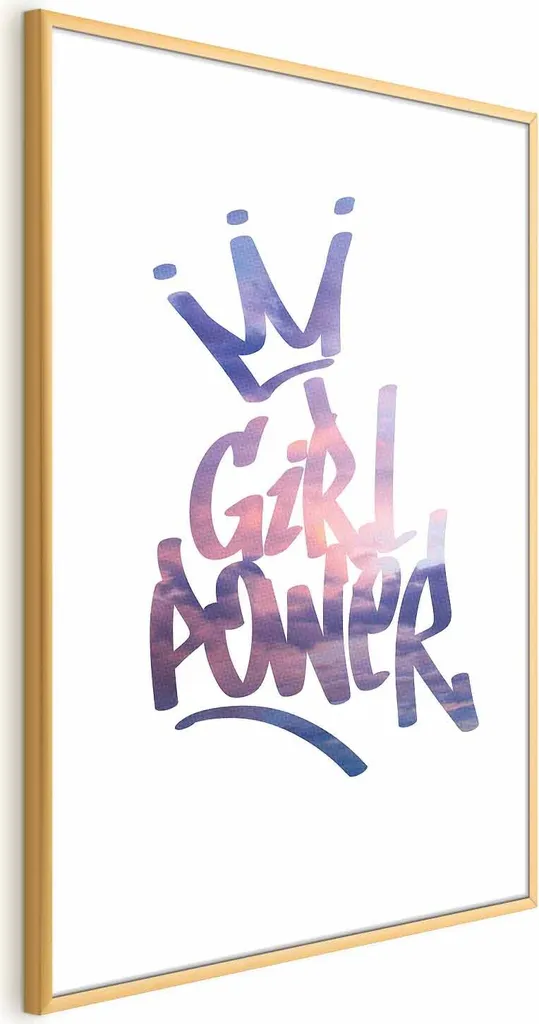 Poster Girl Power 40x60 cm con cornice dorata senza bordo