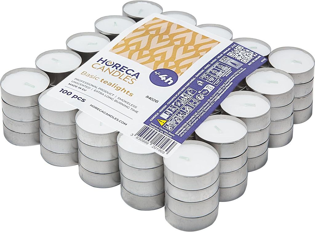 Horeca Candles Lot de 100 Bougies Chauffe-plat 4h – Image du produit 