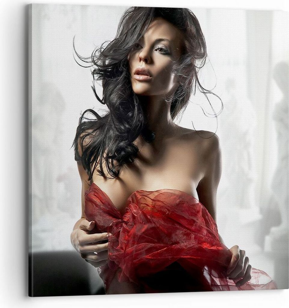 Bild auf Leinwand - Leinwandbild - Schönheit Körper Kleid Eleganz - 70x70cm - Wand Bild - Wanddeko - Leinwanddruck - Bilder - Kunstdruck - Wandde...
