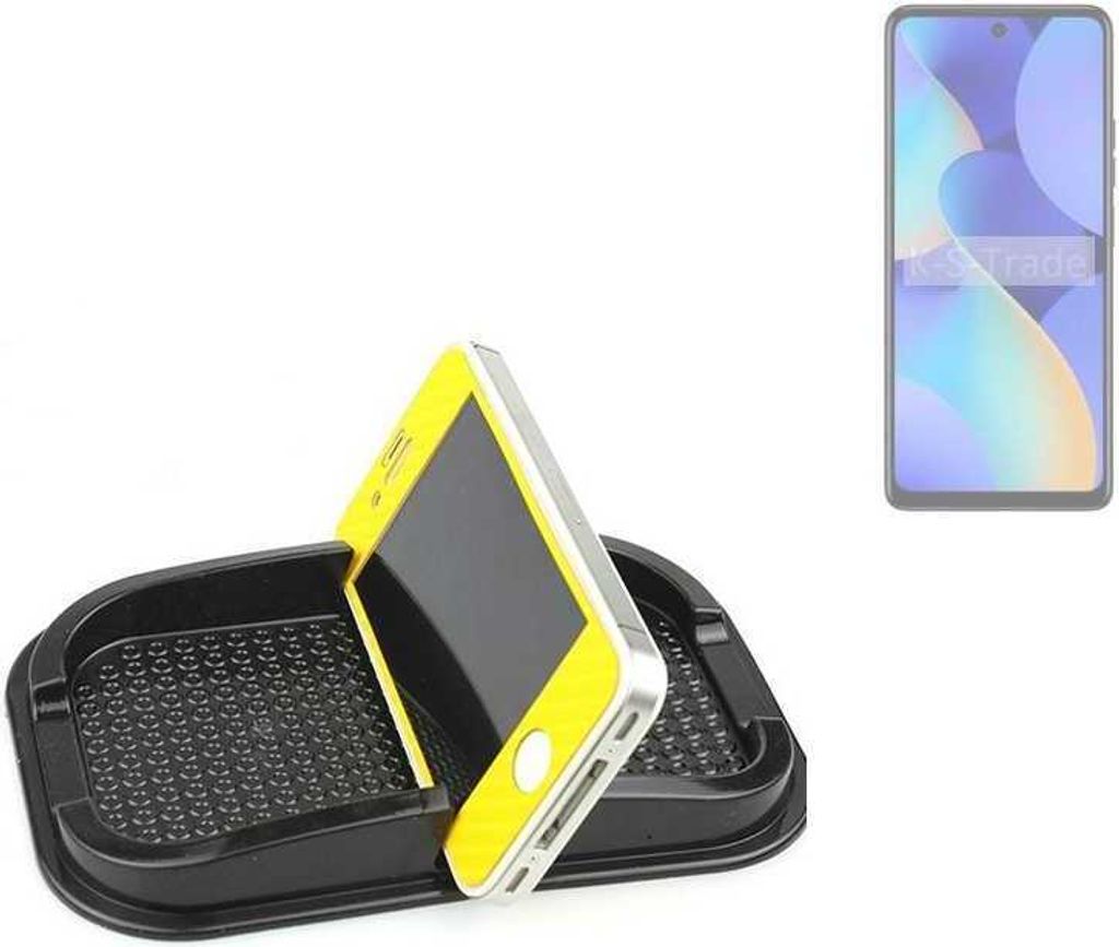 K-S-Trade Auto Anti Rutsch Matte Smartphone-Halter kompatibel mit Tecno Spark 10 Haft Pad Armaturenbrett Handy-Halterung Silikon