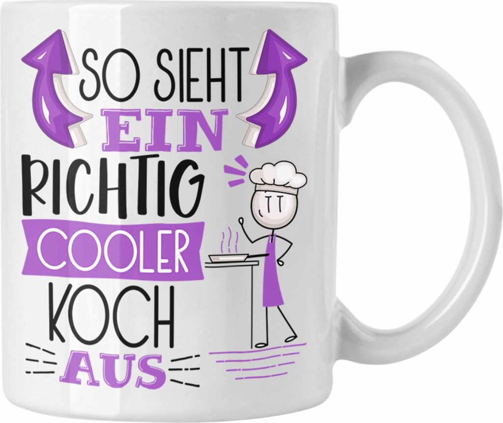 Trendation - Koch Tasse Geschenk So Sieht Ein RIchtig Cooler Koch Aus Geschenkidee Lustiger Spruch Geburtstag Becher Kaffeetasse (Weiß)