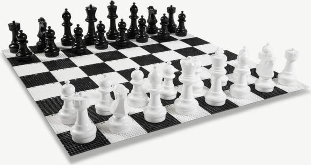 Ubergames - XL Outdoor-Schachspiel - Bis zu 30 zm - UV-beständig - Mit Nylonmatte 140x140 zm