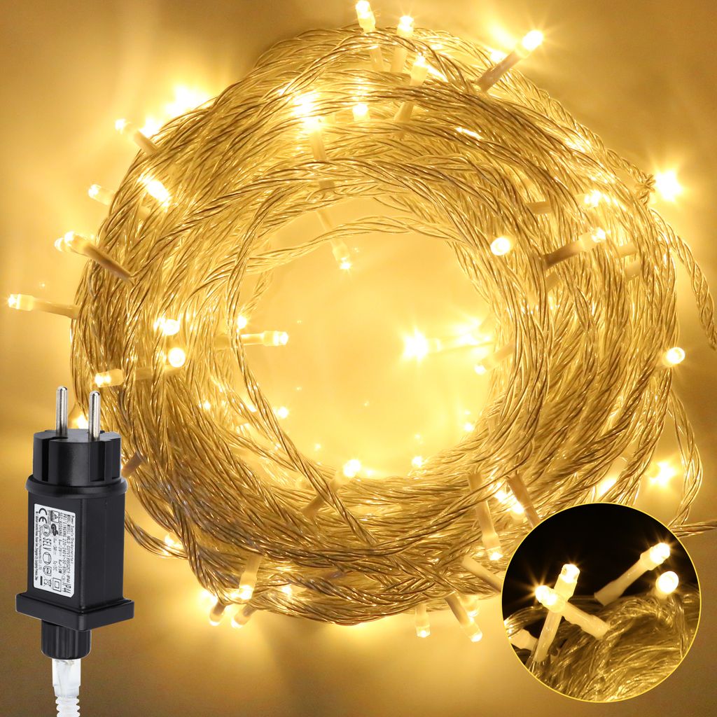 Jayseuw lampki choinkowe LED 10M 100LEDs IP44 z 8 trybami Zdjęcie produktu 