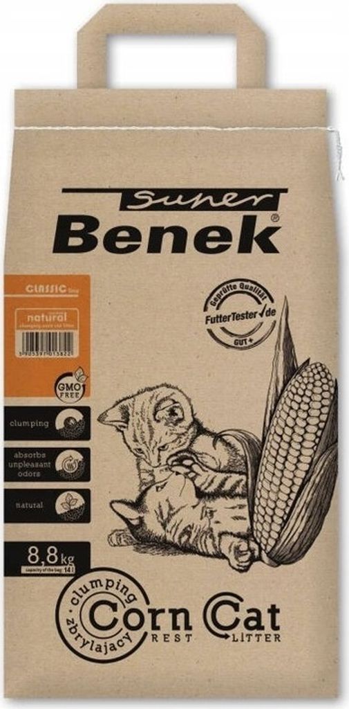 Super Benek Corn Cat Classic Naturalny 14L - zbrylający, Zdjęcie produktu 